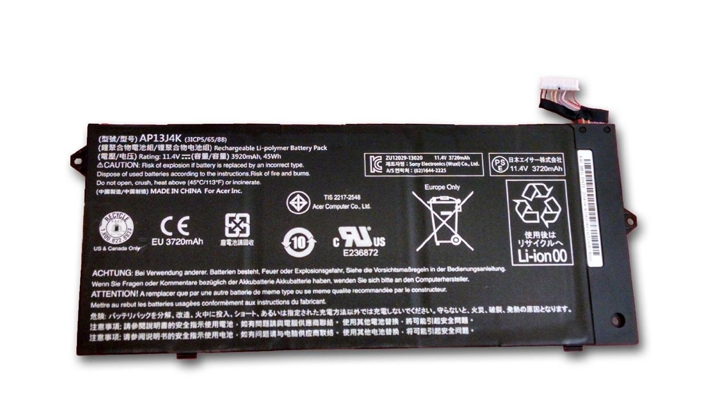 Best Seller OEM Manufacturer laptop battery lithium ion batteries AP13J4K for Acer Chromebook C720-2103 Chromebook C720-2420 Chromebook C720-2482 Chromebook C720-2653 Chromebook C720-2697