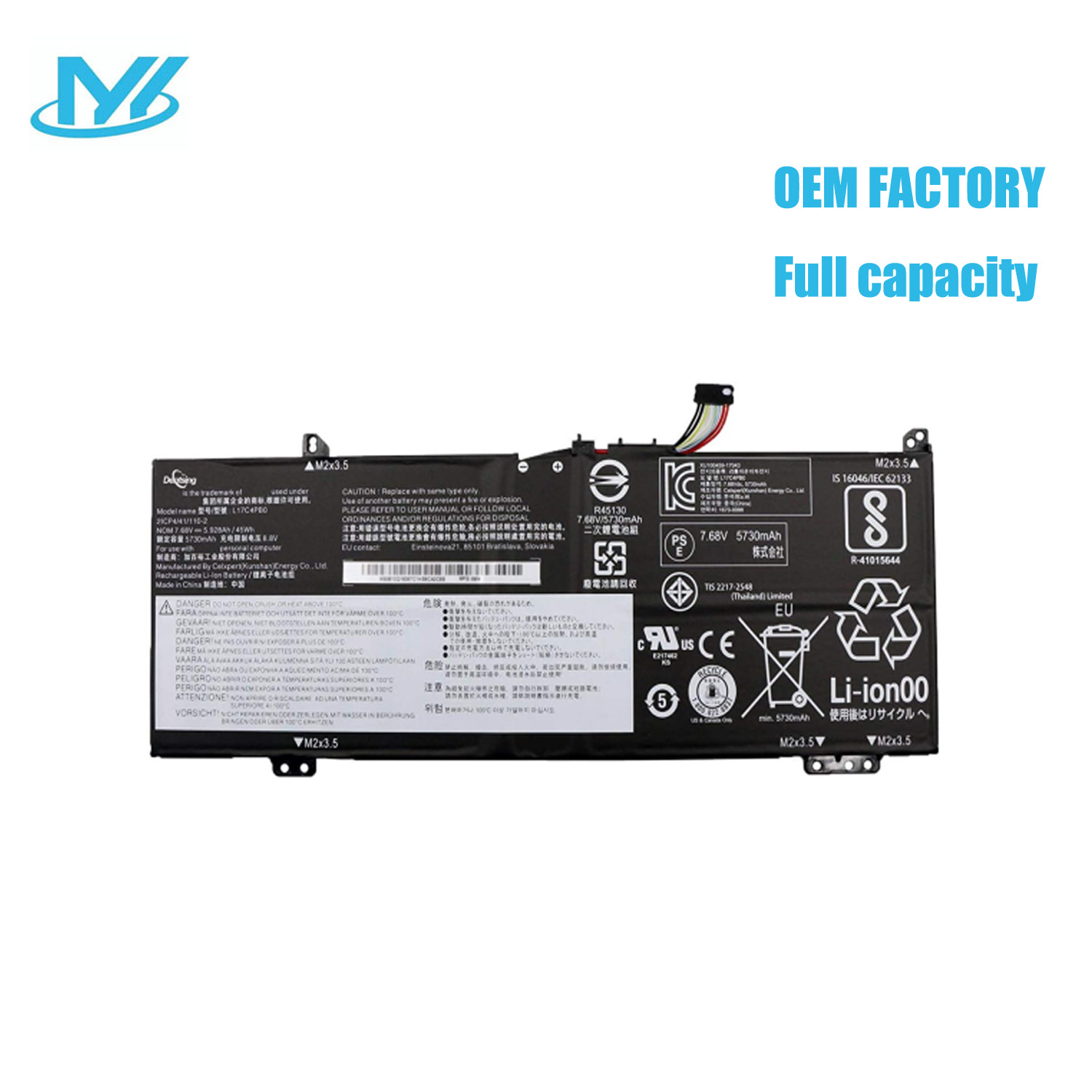 L17C4PB0 rechargeable lithium ion Notebook battery Laptop battery For Lenovo YOGA 530-14IKB YOGA 530-14ARR Ideapad 530S-14IKB Ideapad 530S-15IKB 7.68V 45Wh 5928mAh