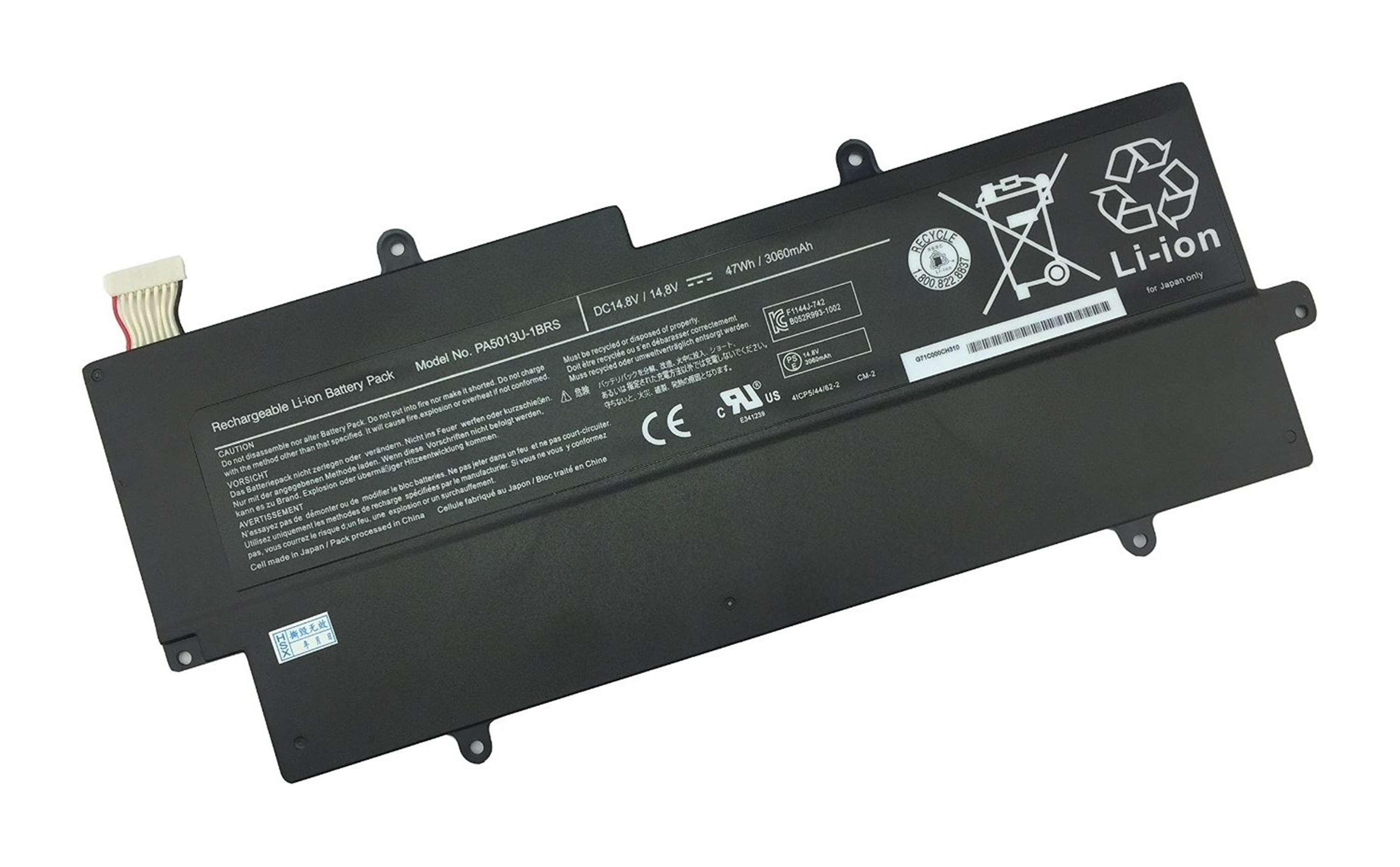 PA5013U-1BRS rechargeable lithium ion Notebook battery Laptop battery Portege Z830 Z835 Z930 Z935 14.8V 3060MAH 47WH