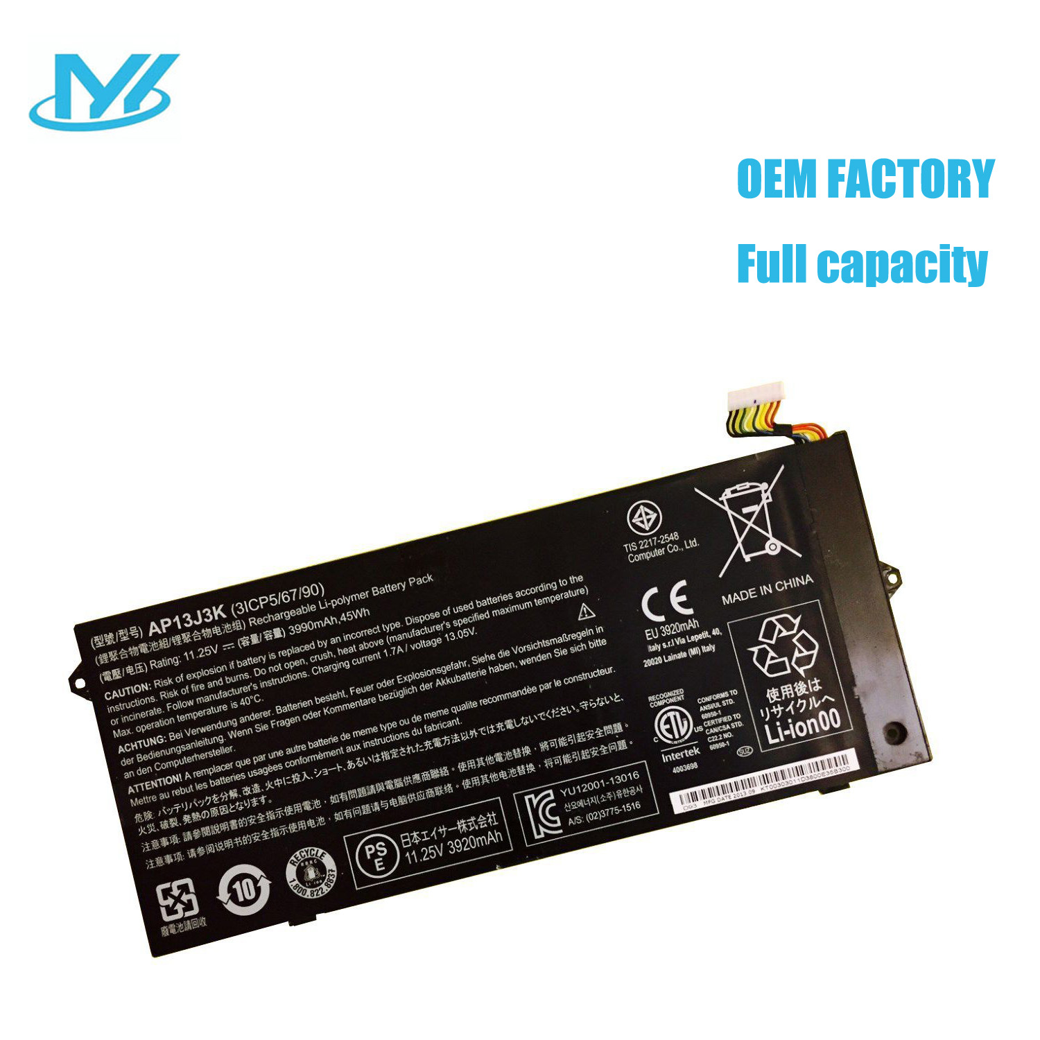 Best Seller OEM Manufacturer laptop battery lithium ion batteries AP13J3K for Acer Chromebook C720-2103 Chromebook C720-2420 Chromebook C720-2482 Chromebook C720-2653 Chromebook C720-2697