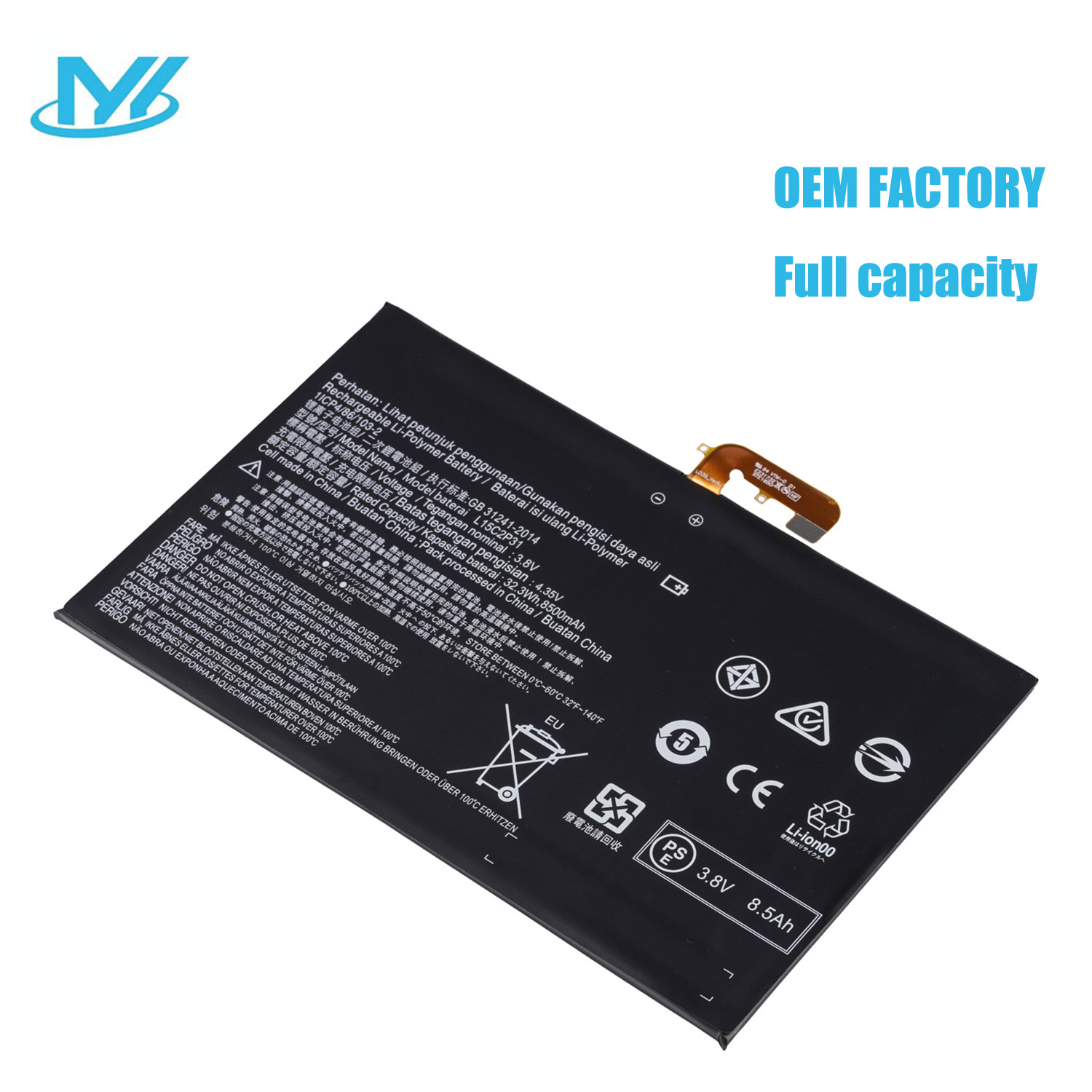 L15C2P31 rechargeable lithium ion Notebook battery Laptop battery For with Lenovo Yoga Book YB1-X91F Yoga Book YB1-X91L Yoga Book YB1-X91X Yoga Book YB1-X90F 3.8V 32.3Wh 8500mah 2cell 