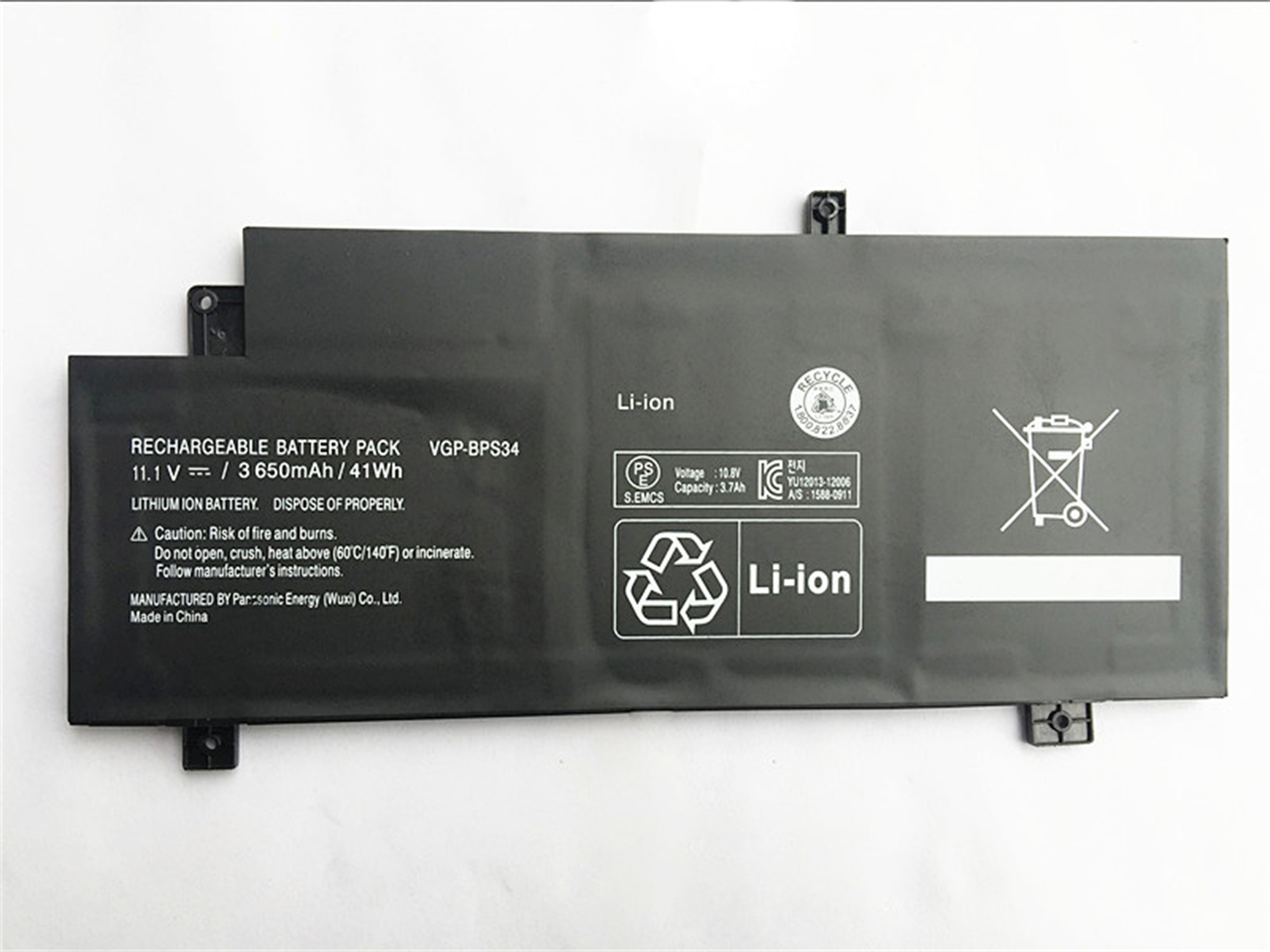 VGP-BPS34 rechargeable lithium ion Notebook battery Laptop battery Portege SONY VAIO Fit 15 SVF15AA1LT SVF15A1 11.1V 41Wh 3650mAh8 SVF15A19SCB SVF15A16SCB SVF15A100C