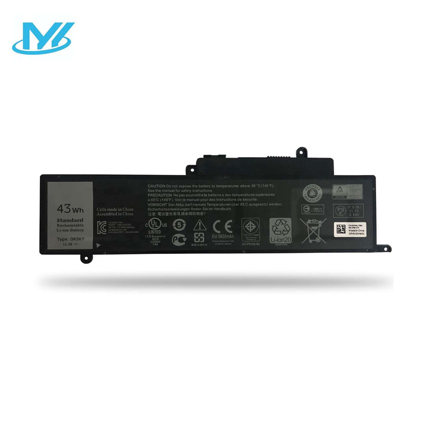 GK5KY 11.4V 43Wh Rechargeable lithium ion laptop Battery 04K8YH 92NCT 092NCT 4K8YH P20T for Dell Inspiron 13 7347 13-7352 3147 3000 11-3152 Series laptop