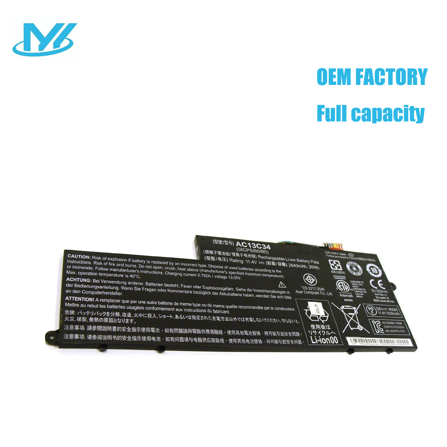 Best Seller OEM Manufacturer laptop battery lithium ion batteries AC13C34 for Acer Aspire V5-122P V5-122P-61454G50nss V5-122P-42154G50nbb V5-122P-61454G50nbb V5-122P-42154G50nss