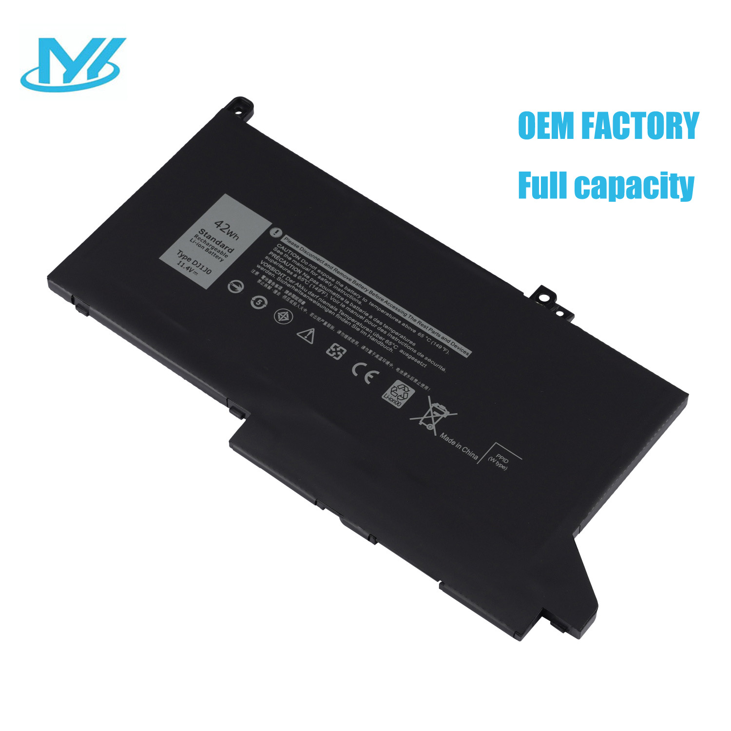 DJ1J0 42Wh 3-Cell Laptop Battery for Dell Latitude 12 7280 K8X0T KHY0C 7290 E7280 E7290 13 7380 7390 E7380 E7390 14 7480