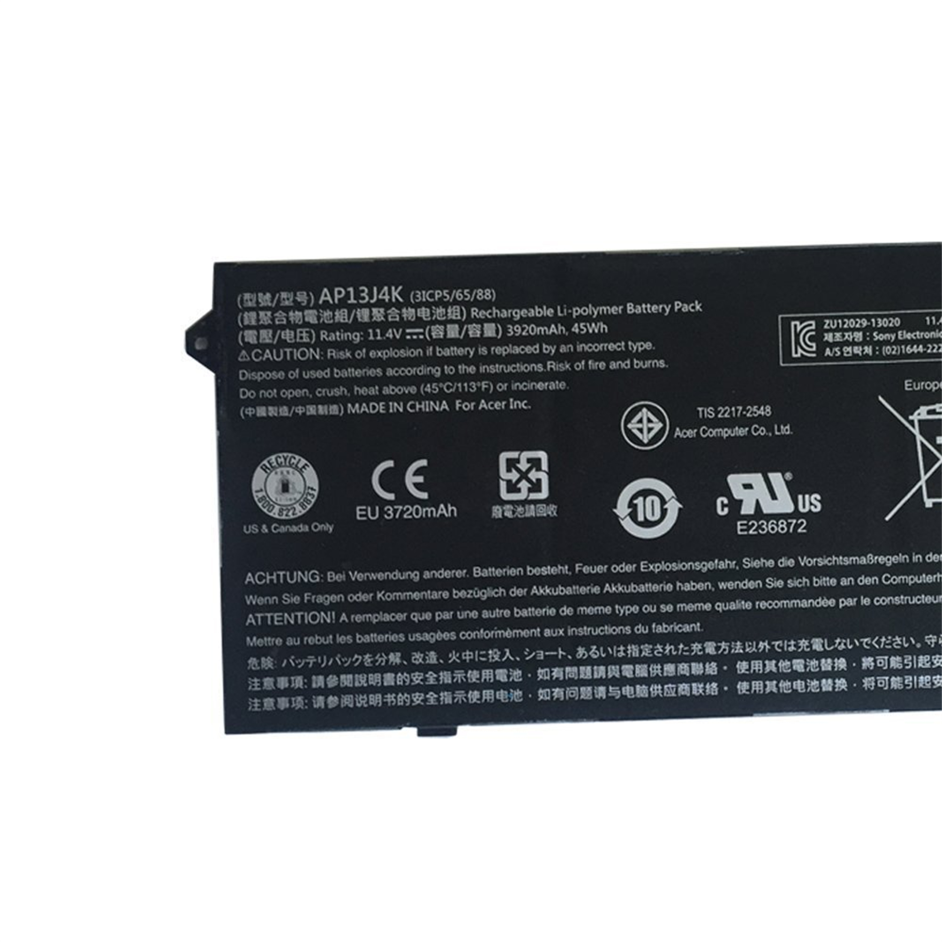 Best Seller OEM Manufacturer laptop battery lithium ion batteries AP13J4K for Acer Chromebook C720-2103 Chromebook C720-2420 Chromebook C720-2482 Chromebook C720-2653 Chromebook C720-2697