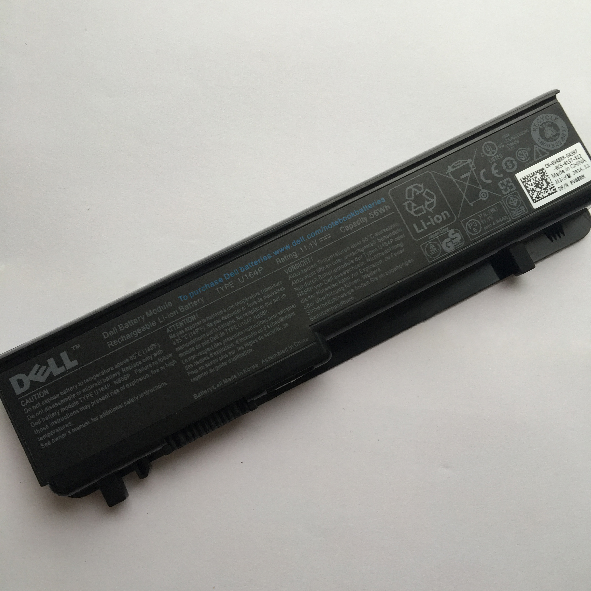 U164P rechargeable lithium ion Notebook battery Laptop battery OW077P/312-0186 /312-0196 / A3582354 11.1V 56Wh for Dell laptop Studio 1745 1747 1749