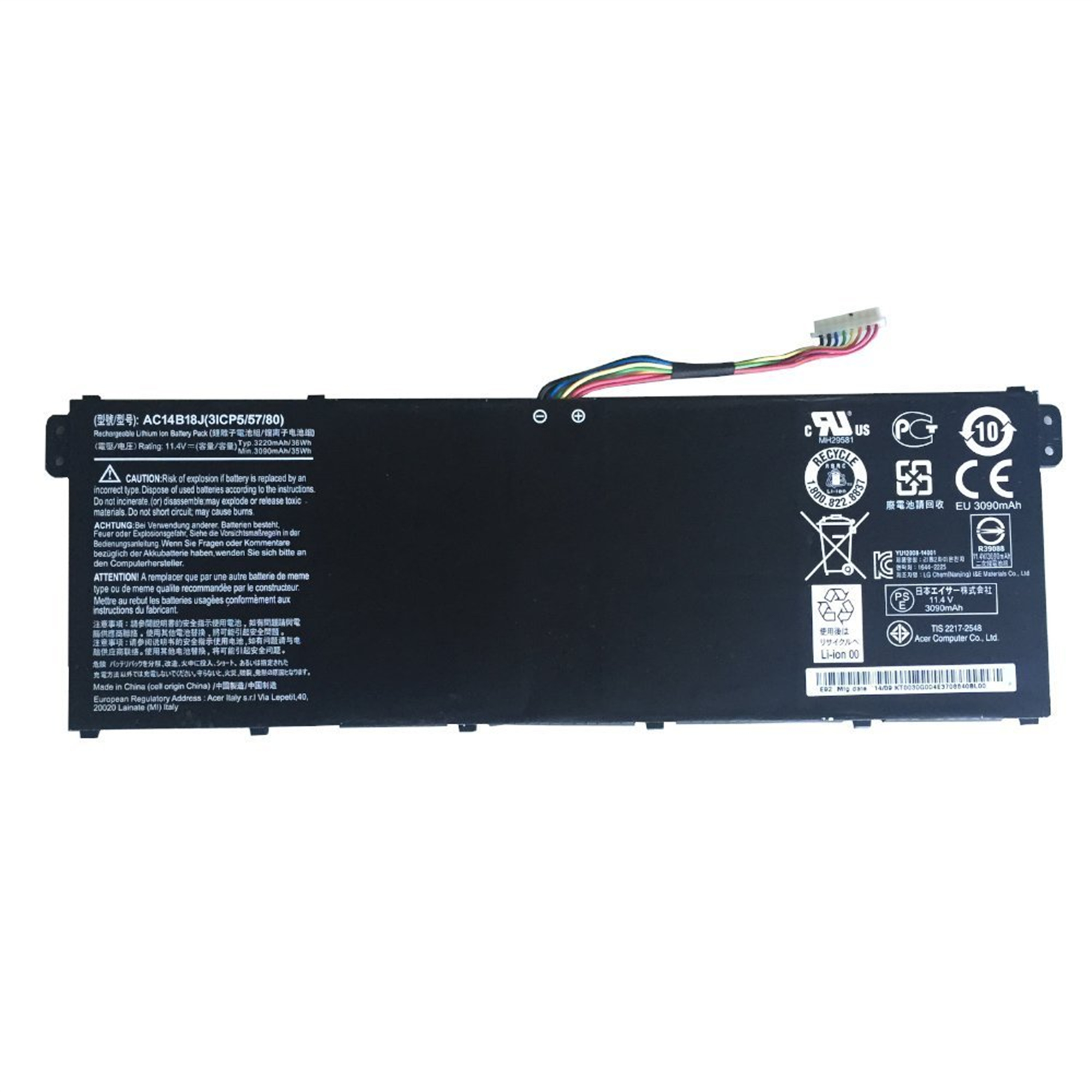 Best Seller OEM Manufacturer laptop battery lithium ion batteries AC14B18J for Acer V3-372-77FS P47B 557T 57NM V3-371-30FA Aspire E3-111