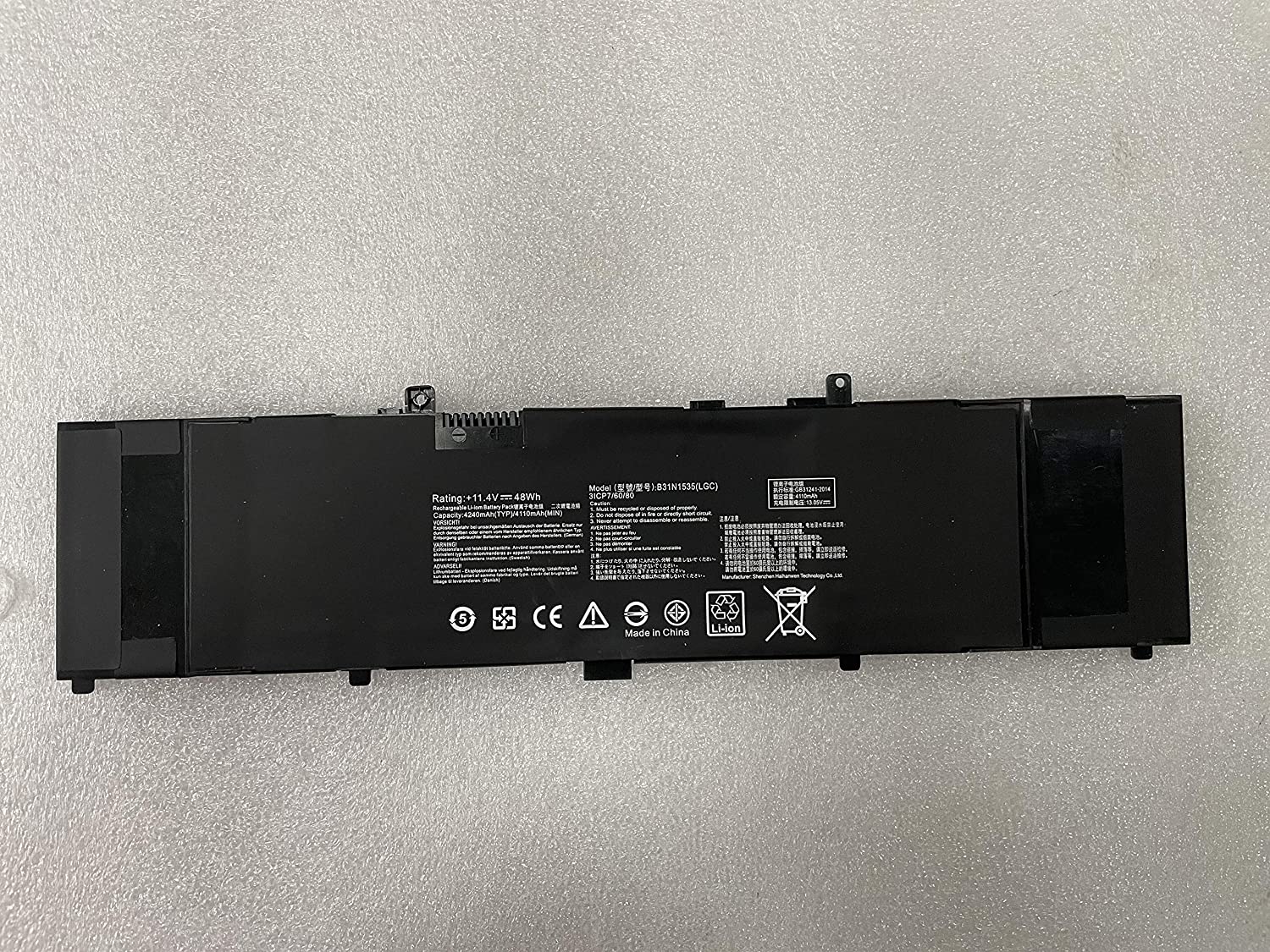 B31N1535 Original laptop battery for asus UX410 RX310U UX310UA UX310UQ U4000U U4000UQ RX410U U3000UQ 11.4V 4110mAh/48Wh