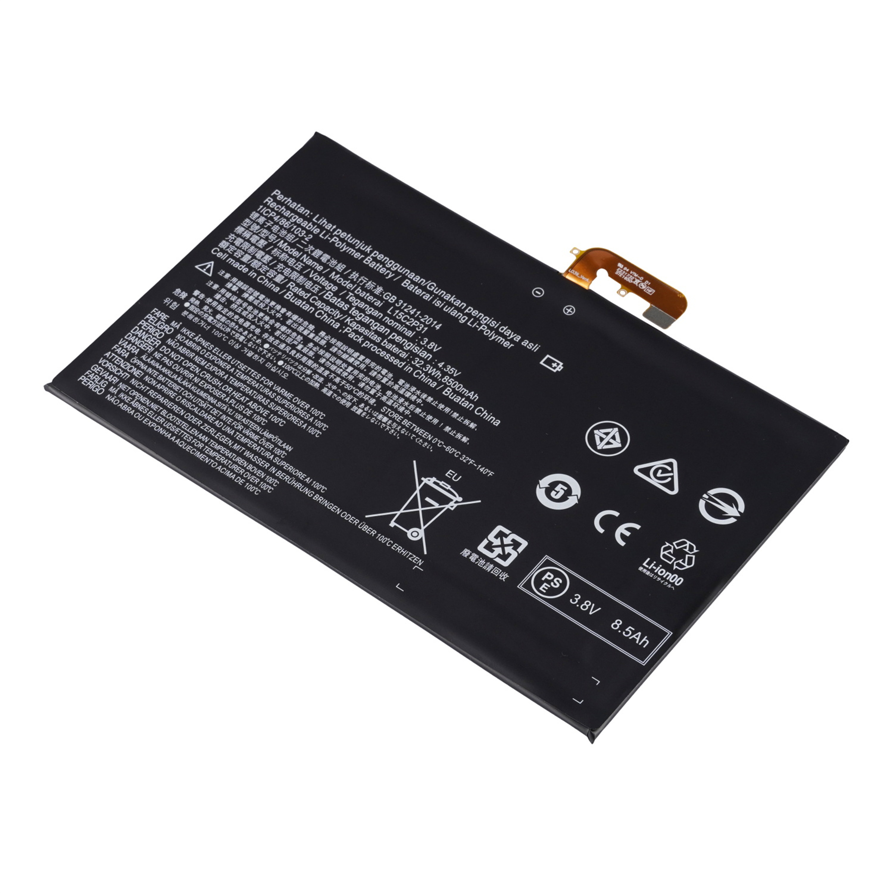 L15C2P31 rechargeable lithium ion Notebook battery Laptop battery For with Lenovo Yoga Book YB1-X91F Yoga Book YB1-X91L Yoga Book YB1-X91X Yoga Book YB1-X90F 3.8V 32.3Wh 8500mah 2cell 