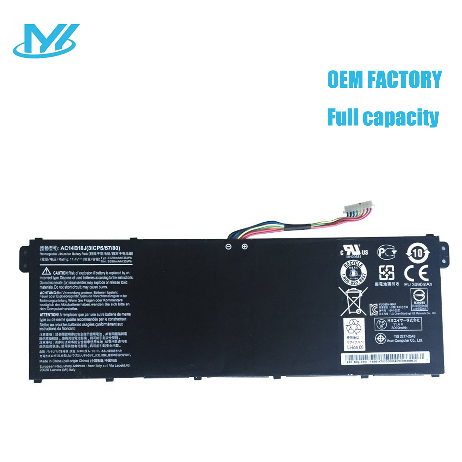 Best Seller OEM Manufacturer laptop battery lithium ion batteries AC14B18J for Acer V3-372-77FS P47B 557T 57NM V3-371-30FA Aspire E3-111