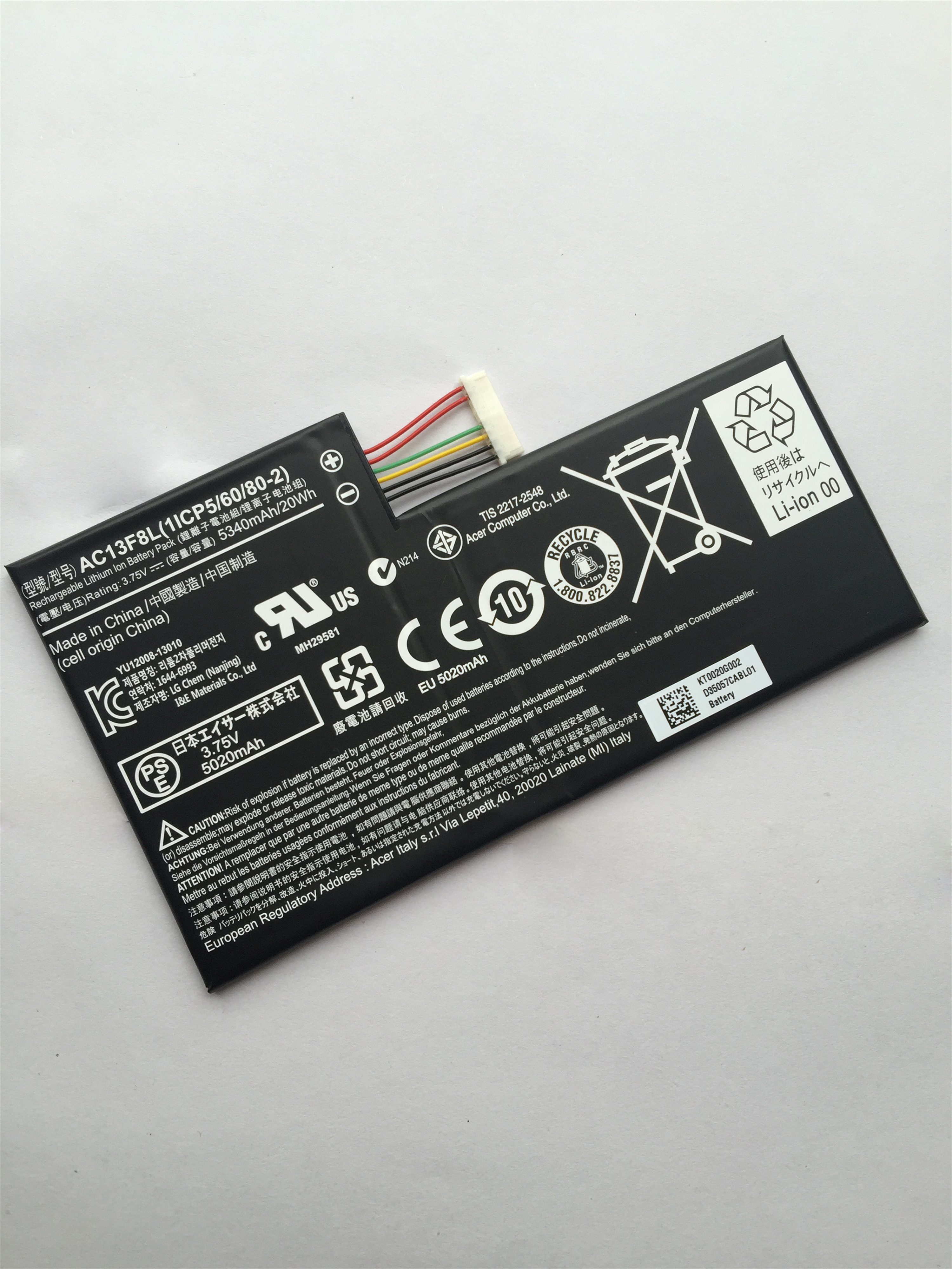 Best Seller OEM Manufacturer laptop battery lithium ion batteries AC13F8L for Acer Iconia Tab A1-A810 A1-A811 Tablet W4-820P W4-820 1ICP5/60/80-2