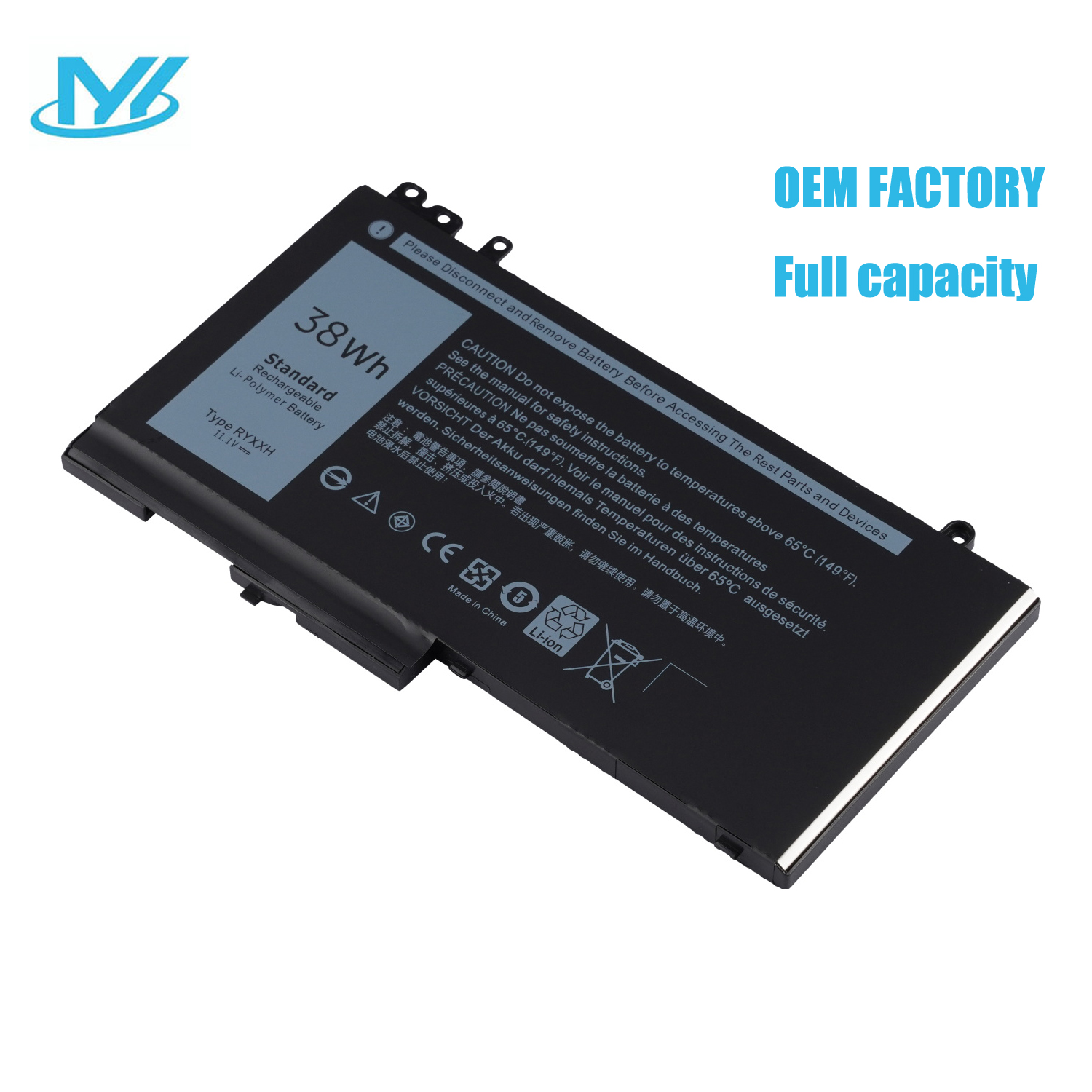 RYXXH replacement lithium ion Notebook battery Laptop battery 09P4D2 9P4D2 05TFCY 0YD8XC 11.1 V 38Wh for Dell laptop E5250 E5450 E5550 