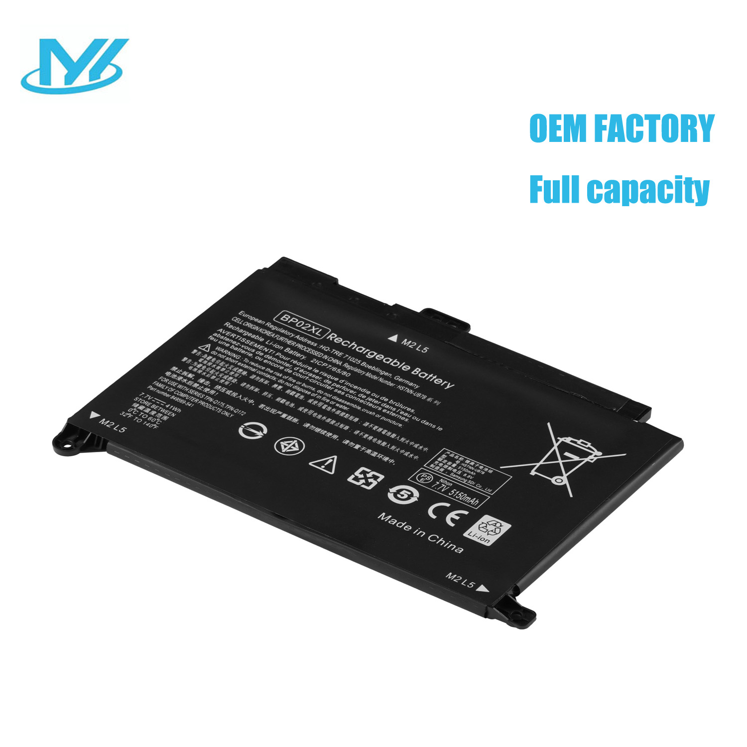 BP02XL rechargeable lithium ion Notebook battery Laptop battery 7.7V 41Wh for HP laptop Pavilion PC 15-AU161 PC 15-AU149 