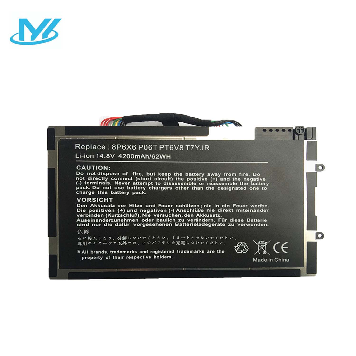 8P6X6 14.8V 4800mAh notebook battery laptop battery lithium battery For DELL Laptop M11X M14x R1 R2 R3 08P6X6
