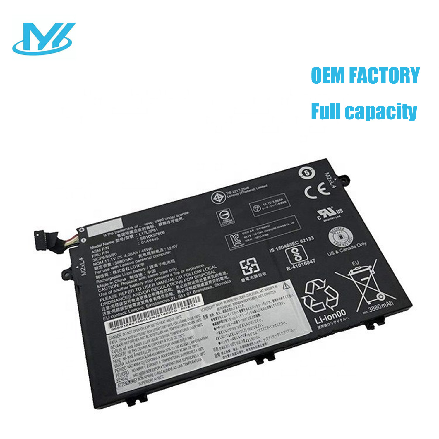 L17M3P51 rechargeable lithium ion Notebook battery Laptop battery For Lenovo ThinkPad E14 E15 E480 E485 E495 E580 E585 E490 E590 E595 11.1V 45Wh/4080mAh 3-Cell