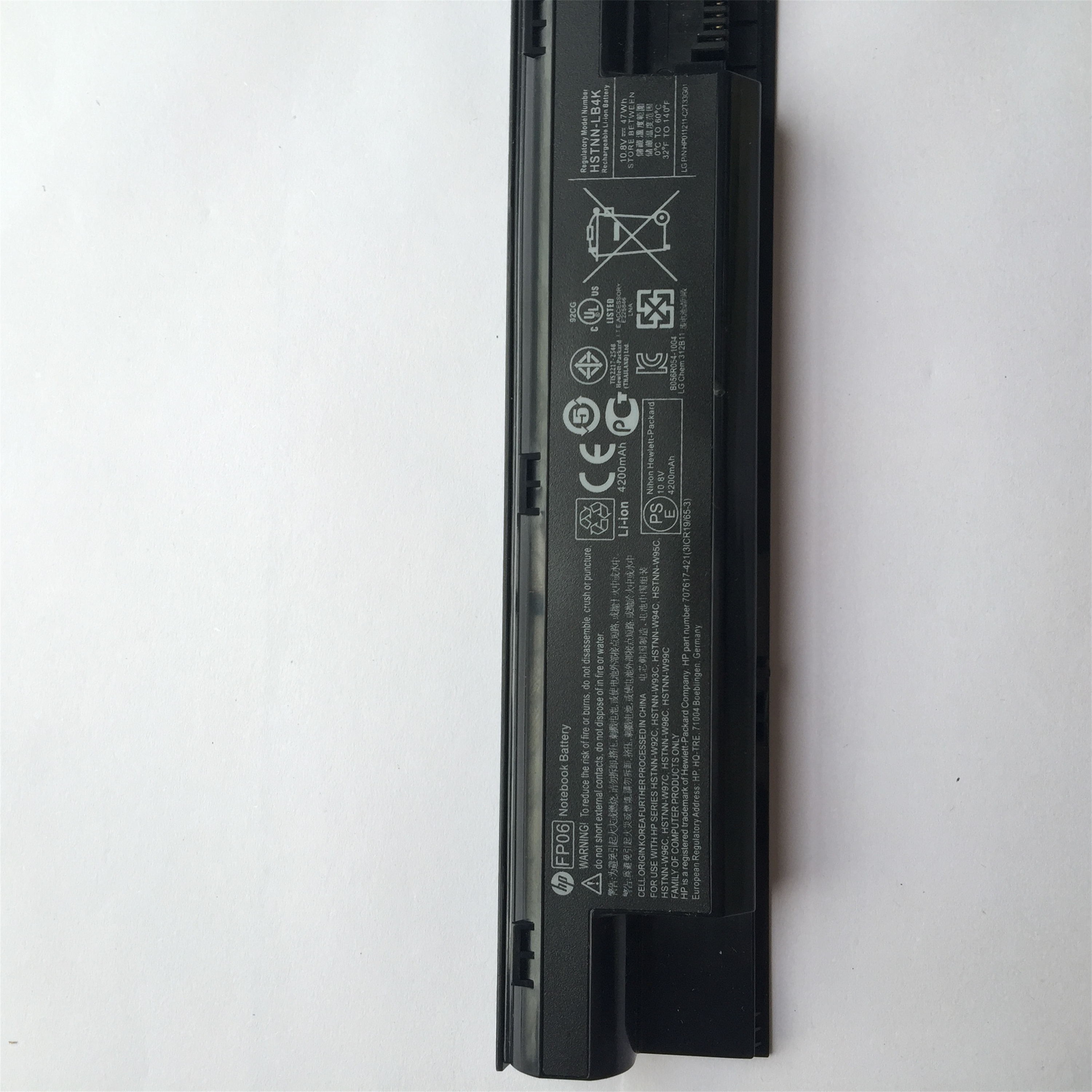 FP06 rechargeable lithium ion Notebook battery Laptop battery For HP ProBook 440 445 450 455 470 G0 G1 708458-001 708457-001 10.8V 47Wh